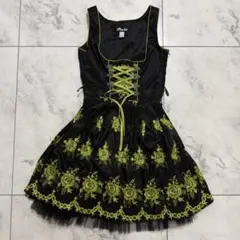 ディアンドル チロルワンピースL 青 刺繍 70s 民族衣装 - メルカリ