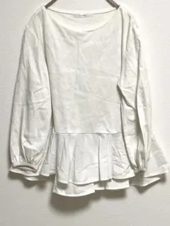 【index インデックス】ホワイト フレア長袖シャツ バルーンスリーブ✨M