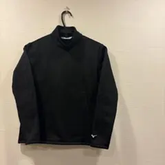 【美品】ミズノゴルフ 裏起毛 ハイネック 長袖シャツ Mサイズ ブラックのサムネイル