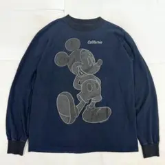 90s ミッキーマウス リンガー 両面プリント 長袖Tシャツ USA製
