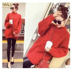 【試着1回のみ　美品】赤ニット