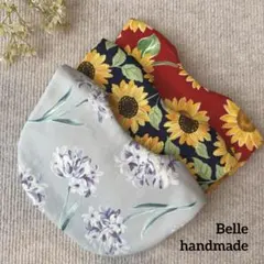 14. スタイ　よだれかけ　ハンドメイド　大きめスタイ　お花　ひまわり