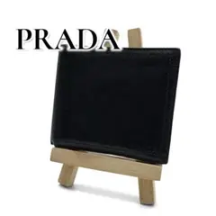 美品‼️プラダ 二つ折り財布 ブラック レザー メンズ