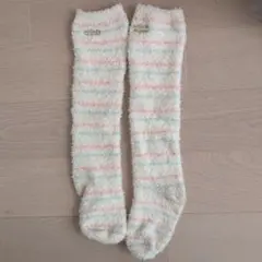 ジェラートピケ　ストライプロングソックス