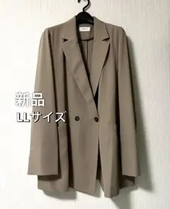 新品 オペークドットクリップ テーラード ジャケット LLサイズ カーキ