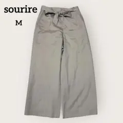 sourire ウエストリボン ワイドパンツ きれいめ オフィス カジュアル 春