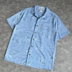 00s Columbia コットン×レーヨン 開襟 アロハシャツ ジャガードのサムネイル