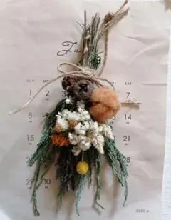 ②　ナチュラルスワッグ　ドライフラワー　壁掛け　ちょこっと飾り