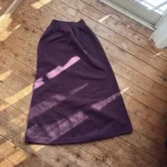 ユニクロ　スカート　スフレヤーン　ワインレッド