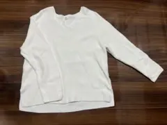 ユニクロ　ホワイト Vネック 長袖セーター XL
