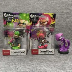 新品 amiiboイカガール (ネオンピンク)イカボーイ (ネオングリーン)