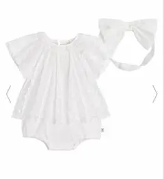7月末まで出品　新品　モイモルン　ベビー服　ワンピース　ロンパース　ヘアバンドのサムネイル
