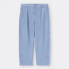 GU カラーカーブタックパンツ ライトブルー 3XL