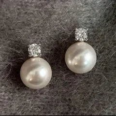 パールピアス CZダイヤ 上品 一粒 韓国風 結婚式 入学式 フォーマル