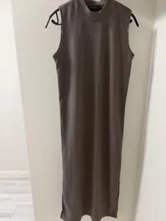 GORGE ノースリーブ リブニット ロングワンピース