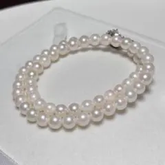 激安のホワイト系アコヤ真珠ネックレス！6.5-7.0mm！