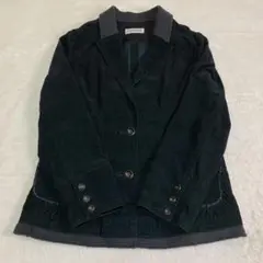 la IMAGE ダークグリーン コーデュロイ テーラードジャケット　サイズL