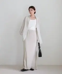 セレクトモカ　シャイニーストレッチナローロングスカートのサムネイル