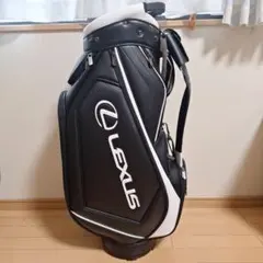 Lexus ゴルフバッグ ブラック 未使用品 レクサス キャディバッグ 黒×シルバー 一部柄 9型ゴルフ LEXUS（未使用