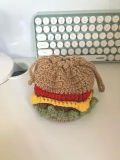 ハンバーガー巾着 編み物 ハンドメイド