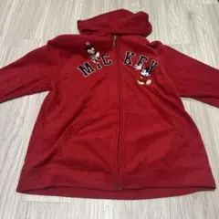 ミッキーマウス 赤 ジップアップパーカー Lサイズ