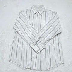 GU ジーユー　ブロードシャツ　ストライプ　ナチュラル　オフホワイト　Sサイズ