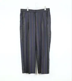 DRIES VAN NOTEN シルク混 ストライプ ワイドパンツ 36のサムネイル