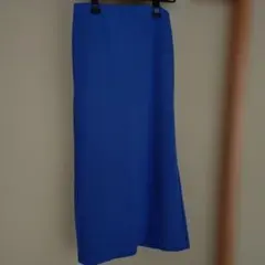 最終価格UNIQLO 青 ブルー系ロングスカート　ナロースカート