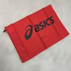 【未使用】アシックス　シューバッグ Mサイズ 約28×40 レッド　靴専用