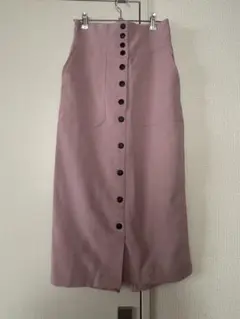 ココディール　 ピンク ボタン付き ロングスカート