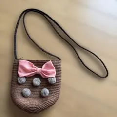 リボン付き ポシェット ブラウン　子ども用のサムネイル