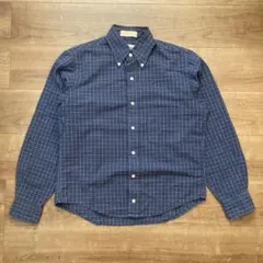 80's L.L.Bean ネイビー チェック柄 長袖シャツ M