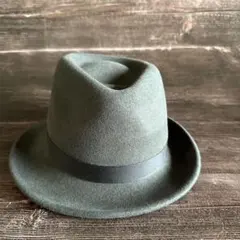 RUBEN ルーベン　グレー ウール フェルトハット ブラックリボン