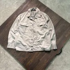 7LA2 ワークジャケット　企業系　ベージュ　ロゴ刺繍　古着　used