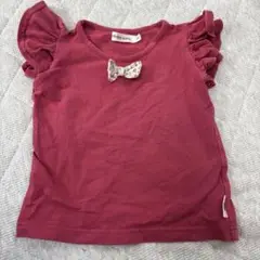 バースデイパーティ　70 赤いフリル袖リボンTシャツ