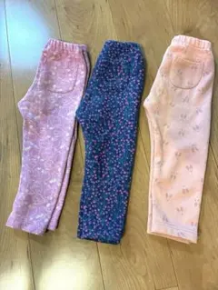 ユニクロフリースレギンス3点セット 90