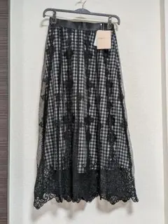 チェックロングスカート