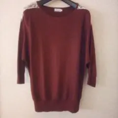 Anatelier ニット M 38 長袖 セーター ワインレッド