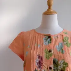 日本製 IKUKO イクコ フルーツ柄シャツワンピース ぶどう ピンタック