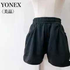 【美品】　ヨネックス　ワンポイントロゴ刺繍ショートパンツブラック×ピンク
