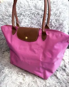 ロンシャン プリアージュ ナイロン トートバッグ ピンク