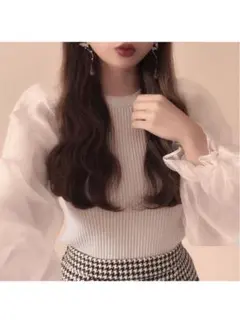 バックリボン ニット