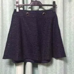 美品☆ネイビー レーススカート