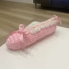 バレエシューズ　ポーチ　ペンポーチ　編み物　手編み　かわいい