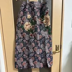 花柄 ジャガード ロングスカート