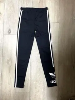 adidas ブラック ストライプ レギンス　スパッツ　S