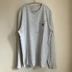 【ハイチ製】Carhartt 長袖 ポケットTシャツ グレー Mサイズのサムネイル