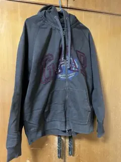 GAP フルジップパーカー ロゴ刺繍 メンズ グレー系　Lサイズ　大きいサイズ