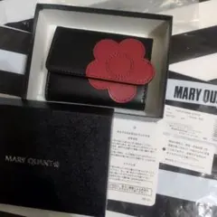 MARYQUANT︎✿ハート♡デイジー❤️黒×赤❤牛革 財布☆新品 未使用