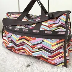 美品☆レスポートサック☆ラージウィークエンダー ボストンバッグ　鍵付き　幾何学